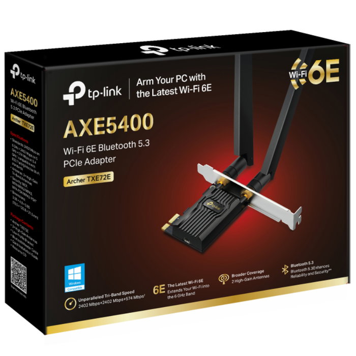 TP-Link Archer TXE72E AXE5400 Wi-Fi 6E y Bluetooth 5.3, PCI Express